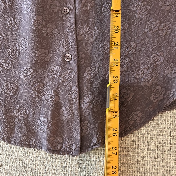 Vintage FIELD MANOR 100% Silk Floral Button Down Blouse - Picture 6 of 7